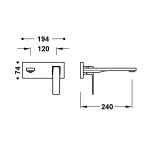 Tres SLIM ELEMENT NAŚCIENNY DO PODTYNKOWEGO KORPUSU BATERII UMYWALKOWEJ-20230032BM