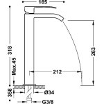 Cuadro Exclusive Bateria jednouchwytowa umywalkowa XXL 00681001NM