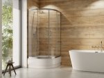 Besco Modern Chrom kabina półokrągła 90 szkło grafitowe MP90165G