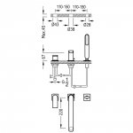 Tres Loft Colors Bateria wannowa trzyotworowa stal 20016201AC
