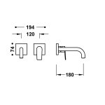 Tres PROJECT-TRES ELEMENT NAŚCIENNY DO PODTYNKOWEGO KORPUSU BATERII UMYWALKOWEJ-21130021KMB