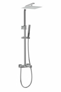 AQG System prysznicowy Luxor jednouchwytowa QB Chrom, Deszczownica Atlas 25 x 25 21LUC25QBL02