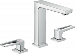 74515000 Hansgrohe Metropol 3-otworowa bateria umywalkowa 160 z uchwytami Loop i kompletem odpływowym Push-Open