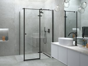 Besco Pixa Black kabina prostokątna 100x90 Prawa PPP109195B