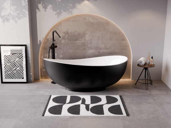 Besco Siya B&amp;W wanna wolnostojąca czarno/biała 172 + klik-klak chrom WMD172SBW