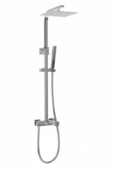 AQG System prysznicowy Luxor jednouchwytowa QB Chrom, Deszczownica Atlas 25 x 25 21LUC25QBL02