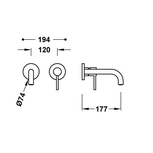 Tres STUDY ELEMENT NAŚCIENNY DO PODTYNKOWEGO KORPUSU BATERII UMYWALKOWEJ-26230021KM