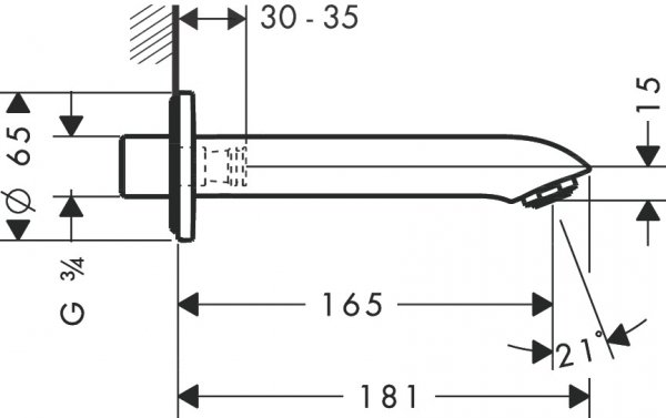 31494000 Hansgrohe Metris Wylewka wannowa