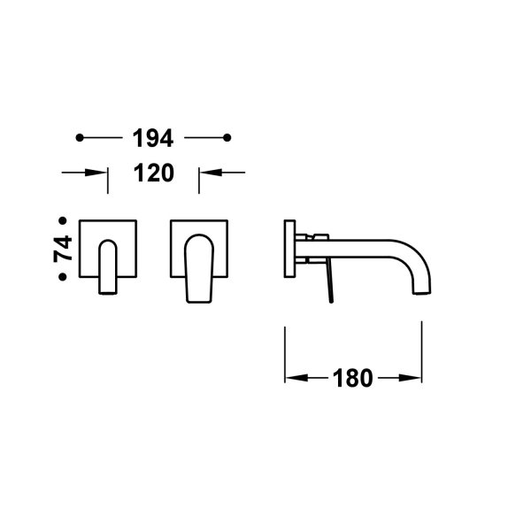 Tres PROJECT-TRES ELEMENT NAŚCIENNY DO PODTYNKOWEGO KORPUSU BATERII UMYWALKOWEJ-21130021KMB