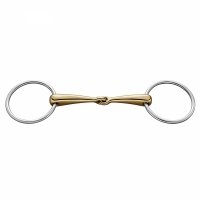 Wędzidło pojedynczo łamane Loose Ring 16mm miedziane 
