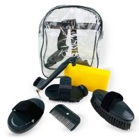 Zestaw do czyszczenia konia Joy szary 