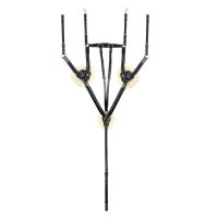 Napierśnik Comfort pięciopunktowy z futrem czarny skórzany 