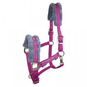 Kantar Horse Star, różowy z futrem