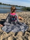 Kimono Checker Black Pink Heart Classic