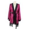 Kimono Pink Panther Black Angel Fringe