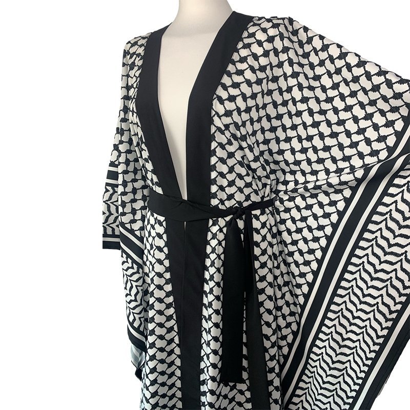 Kimono Checker Black Colourful Skull Classic