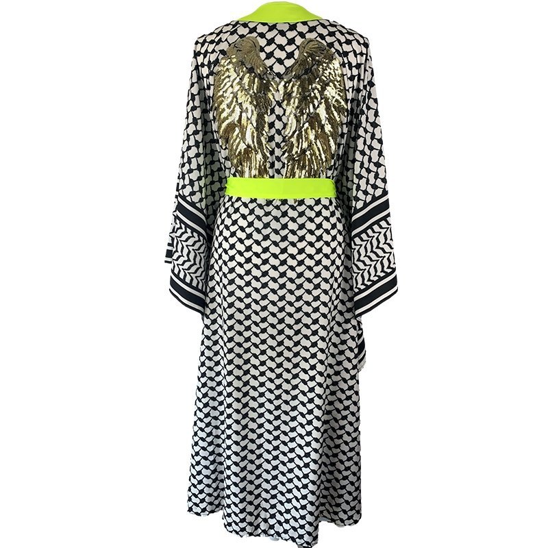 Kimono Checker Black Gold Angel Classic