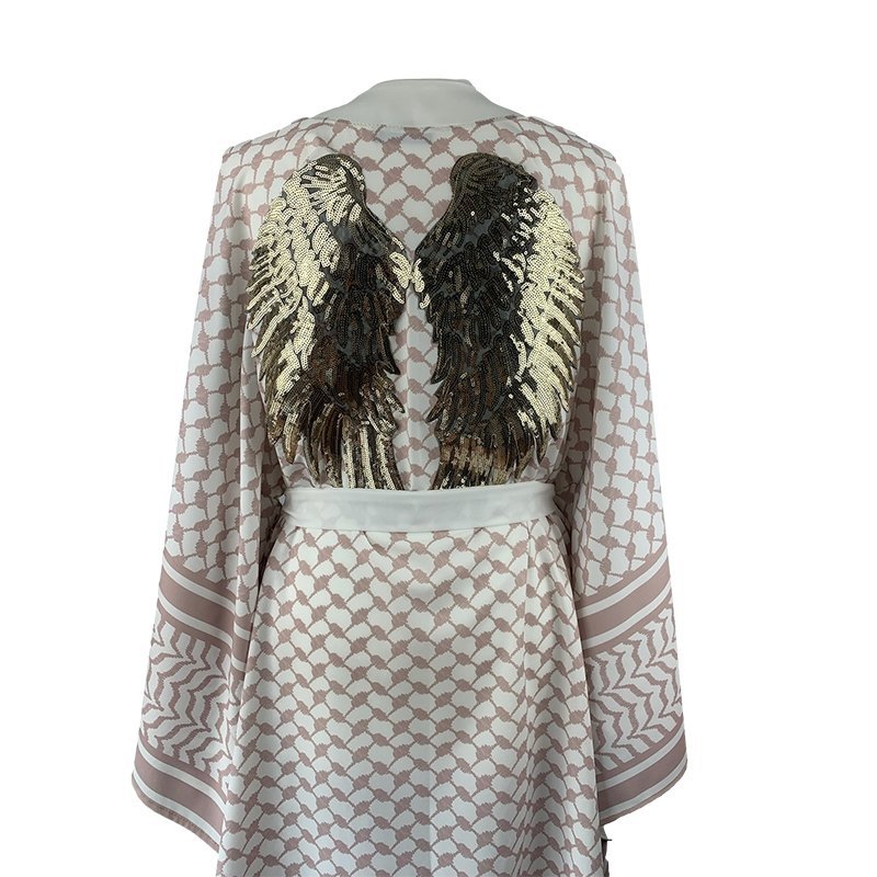 Kimono Checker Beige Short
