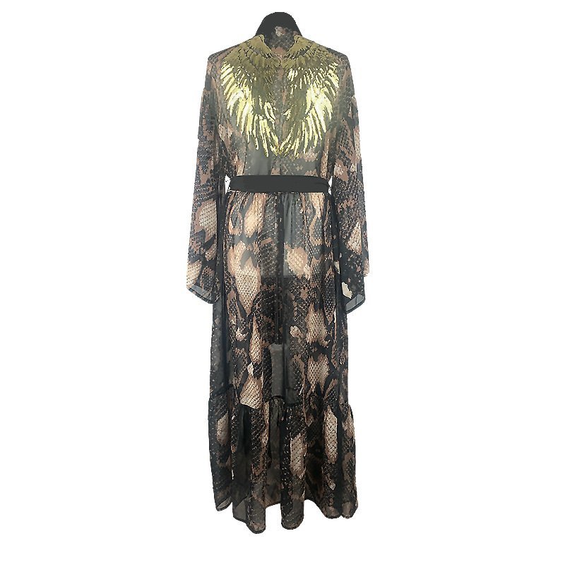 Kimono Brown Snake Gold Angel Long