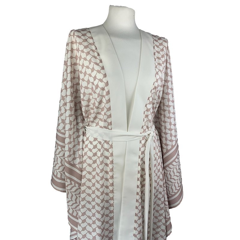 Kimono Checker Beige Short