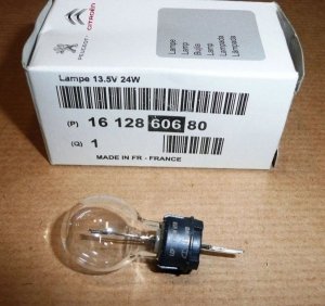 ORIGINAL Peugeot Citroen HP24W 12V 24W Tagfahrleuchte Birne Lampe , 77364975 , 1612860680
