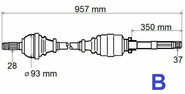 Antriebswelle Gelenkwelle für PEUGEOT 407 Citroen C5 2.7 3.0 Automatik vorne rechts ,  T5989