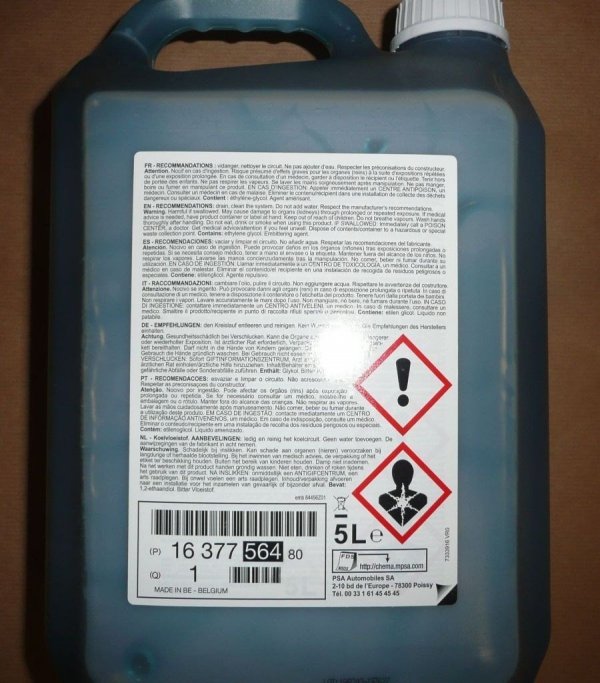 Original KÜHLFLÜSSIGKEIT 5L Blau / Grün GLYSANTIN G33 , 1637756480 , 9735.K0 , 9735K0
