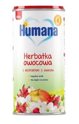 Humana Herbatka owocowa z ekstraktem z owoców, po 8 miesiącu życia, 200 g