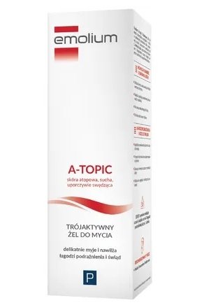 Emolium A-Topic, trójaktywny żel do mycia, 200 ml