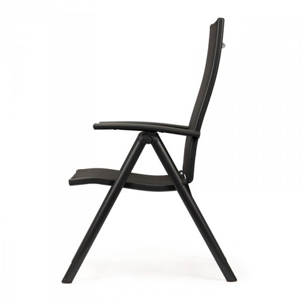 Komplet krzeseł ogrodowych 4 szt regulowane metalowe krzesło - Czarne