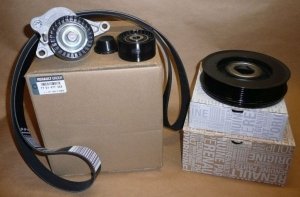 jeu de courroie trapézoïdale à nervures original Mégane, Laguna III 2.0 dCi 7pk1705, 7701477343