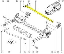 Original stabilisateur arrière barre stabilisatrice Renault Trafic III, 551304056R