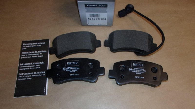 Original  Plaquettes de frein Renault Master III 2.3DCI arrière , 8660006303