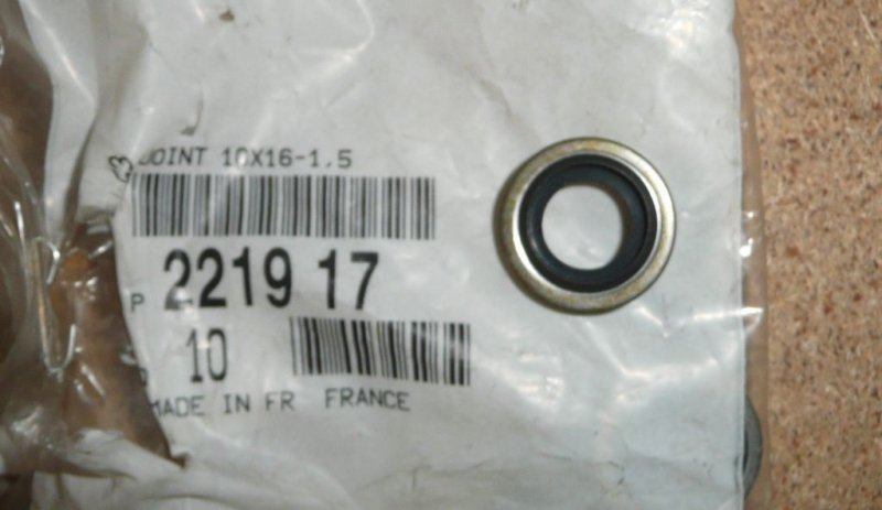 Joint de bouchon de vidange d'huile de boîte de vitesses Peugeot., 2219.17, 221917