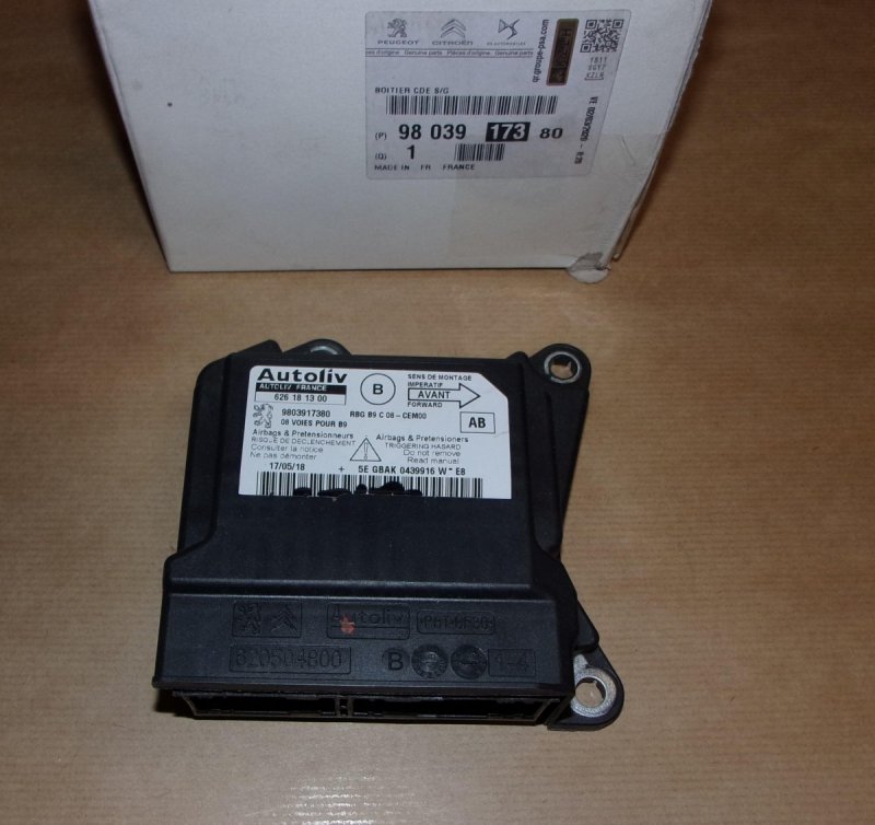 Module d'airbag Citroën Berlingo II, 9803917380, 9803917380, 