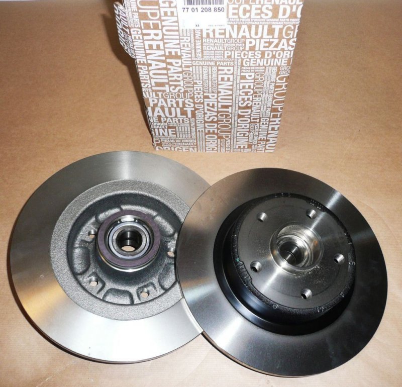 Original  Disque de frein complet Renault Megane II 2.0dci arrière 2 pièces non ventilées. ,  7701208850