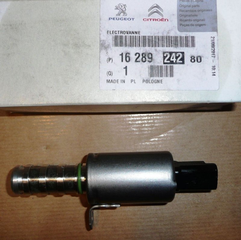 Électrovanne de changement de phase de distribution Citroën C3, C4, Peugeot 108, Citroën Berlingo III, C5 III, DS3, DS4, DS5, Peugeot 207, 208, 3008, 508, 5008, RCZ, Partner III 1.6 16V/VTI/THP  ,  1628924280