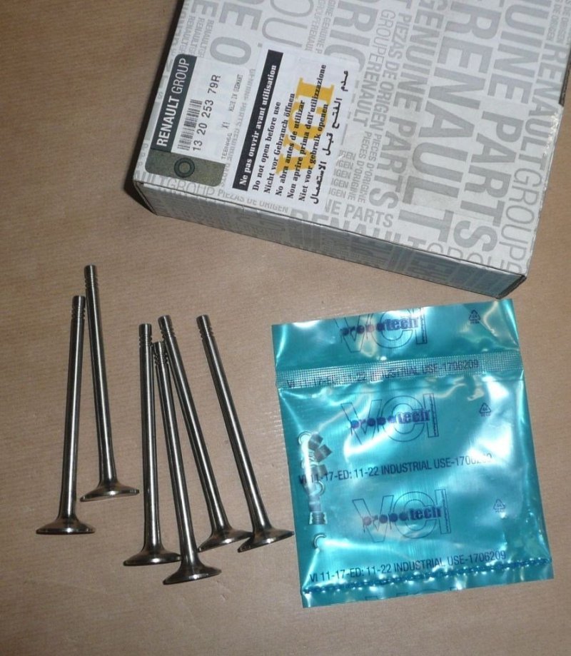 Original 6x soupape d'échappement Renault Clio Captur Twingo Mégane 0.9, 90 ch 76 ch 92 ch 109 ch, 132025379R, 132025379R