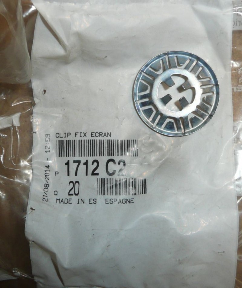 Attache du cache du système d'échappement Citroën Berlingo III, 1712.C2, 1712C2
