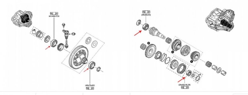 NEUF : Kit de réparation SNR Roulements de boîte de vitesses x15 TRAFIC OPEL MOVANO RENAULT MASTER 2010- Boîte PK6 PF6