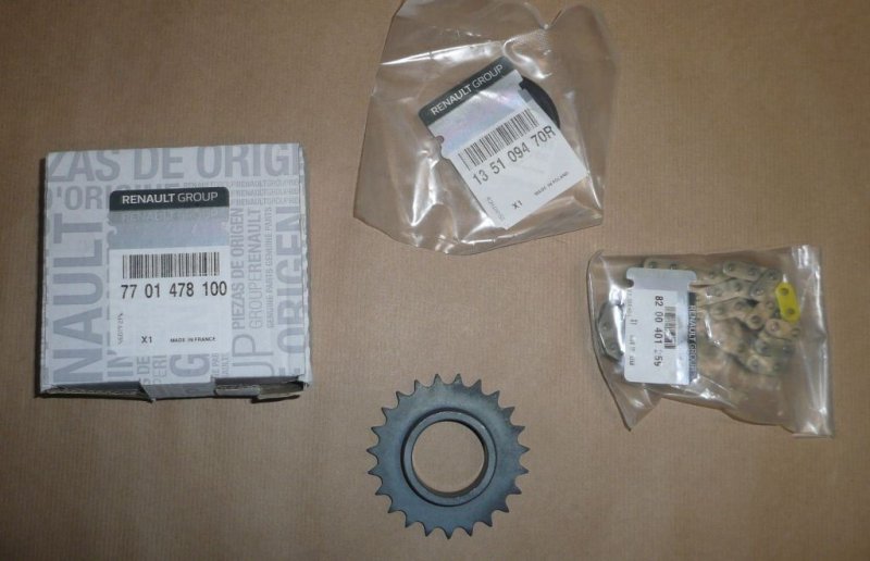Chaîne de pompe à huile Renault Megane 1.9D/DT, Renault Clio II, Trafic, 19, Espace III, Express, Kangoo, Master II, Dacia Logan II, Sandero II 44 maillons, 23 dents , 7701478100