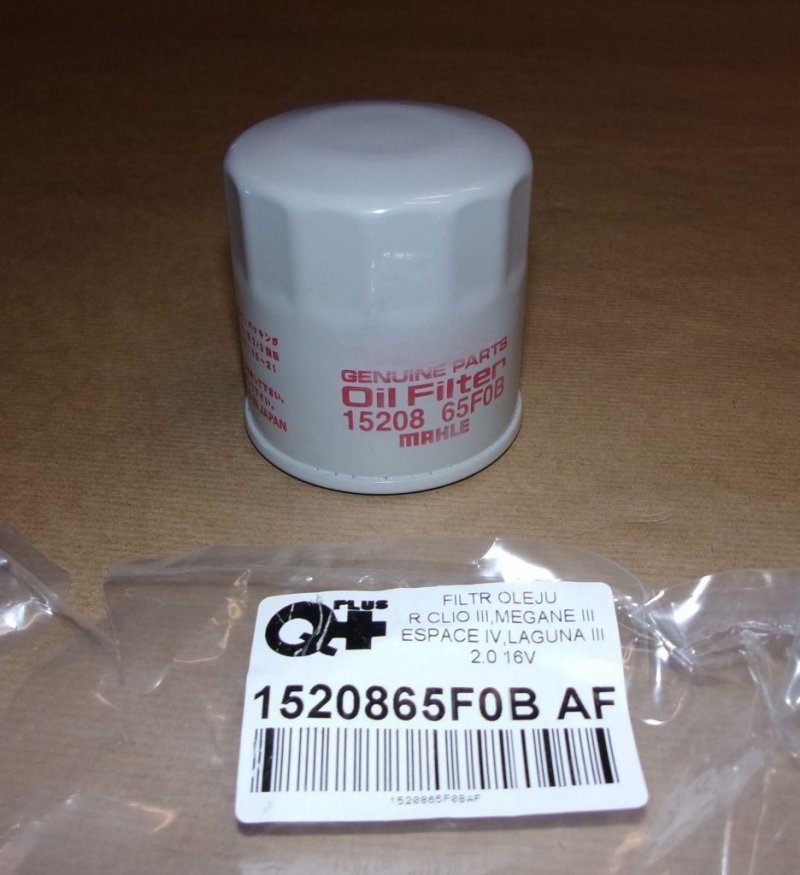 Filtre à huile Renault Megane III, Fluence 2.0 16V, 1520865F0B, 