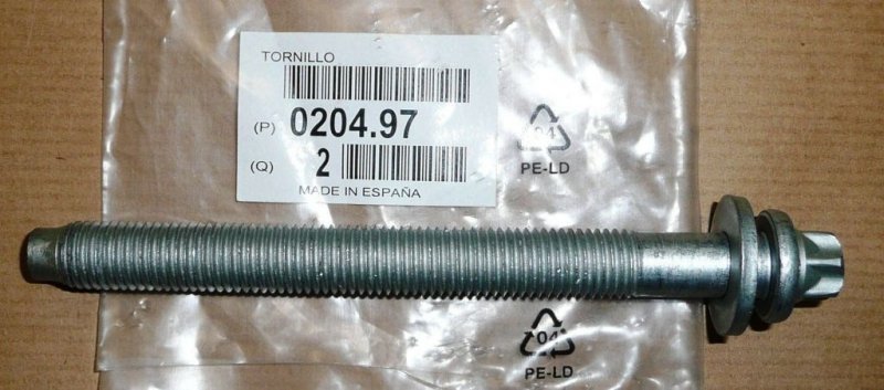 Boulon de culasse Citroën Berlingo Peugeot 206 1.9DW8, 0204.97, 020497