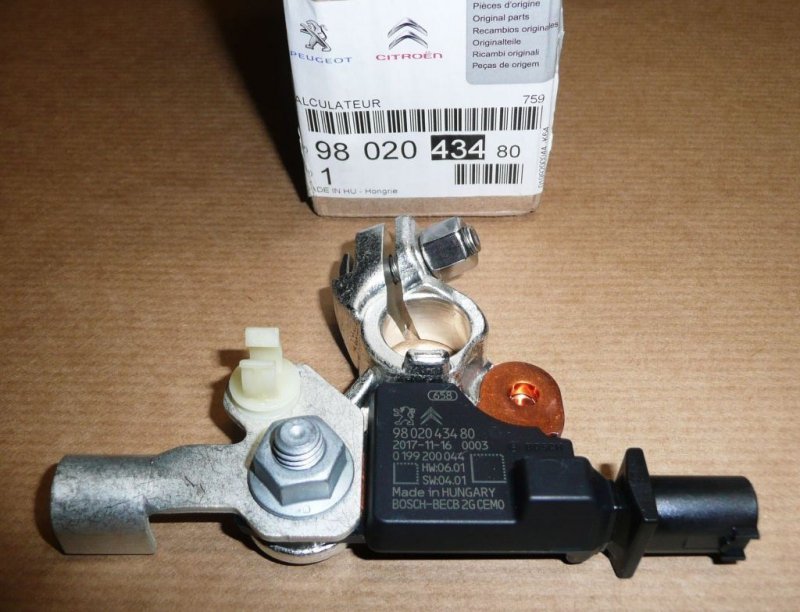Original moins pince module batterie Citroen C4 Peugeot 308 , 6500KT , 6500.KT , 9802043480