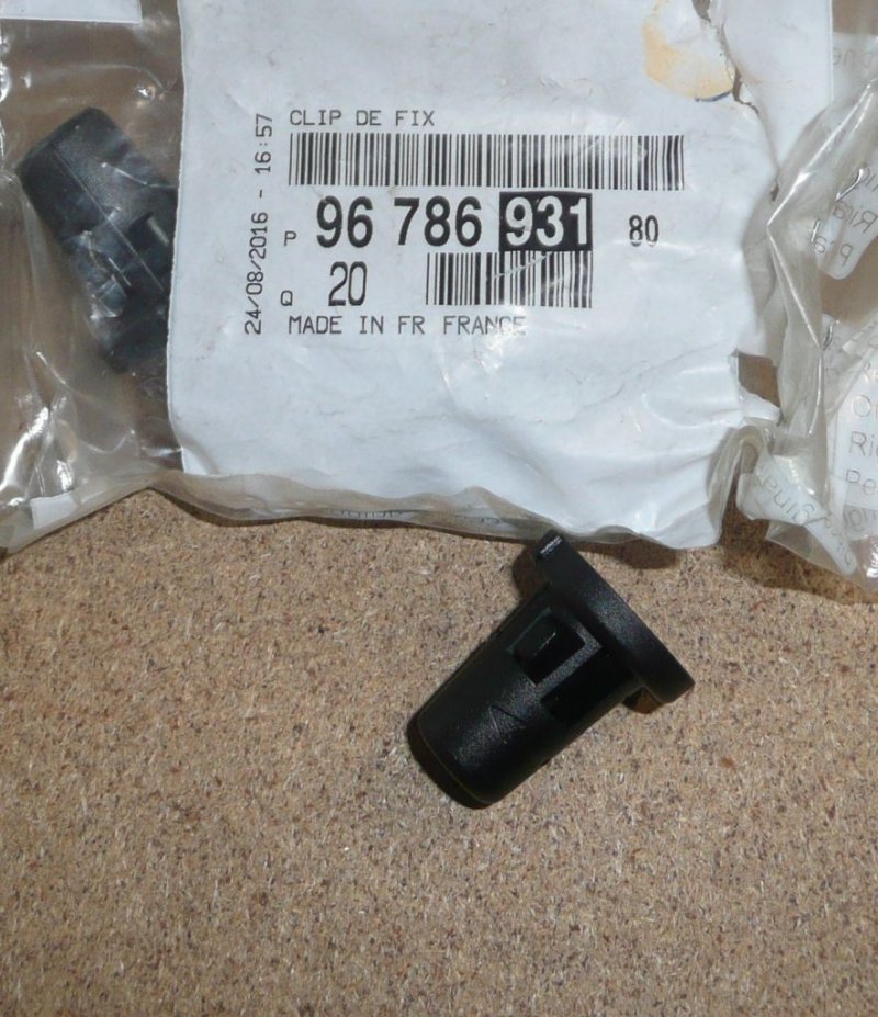 Agrafe de fixation de la plaque de coffre Citroën C-Elysée, 9678693180, 9678693180,