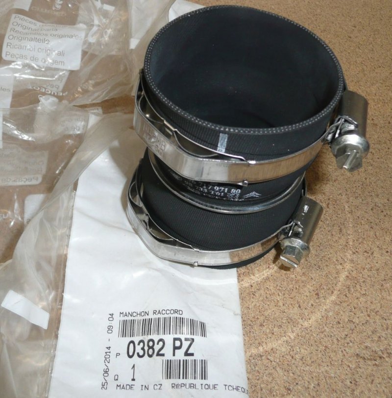 Conduit d'air d'admission Citroën Berlingo, Citroën C2, Peugeot 207, 0382.PZ, 0382PZ