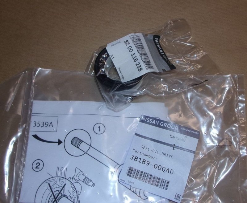 Joint spi d'origine de l'arbre de transmission droit 30X52X7/11 pour Renault Avantime, Laguna I/II, Master II, Mégane II , 3818900QAD, 7700852549, 7701474122, 8200116238, 7700147412