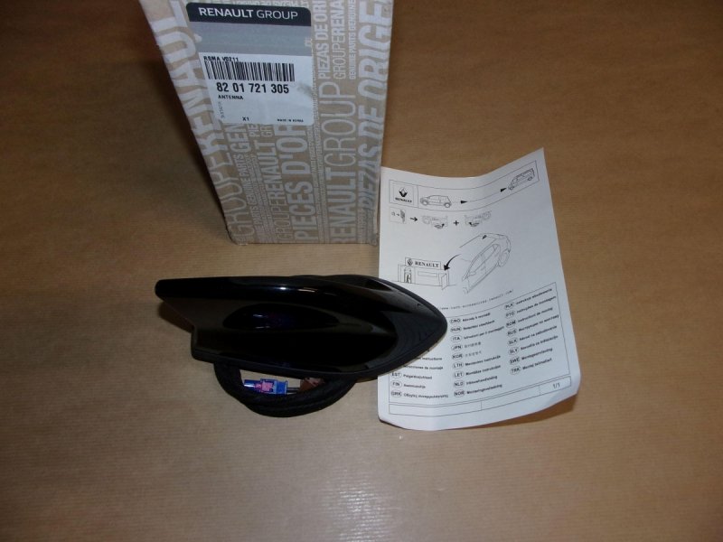 Original  Antenne GPS aileron Renault Clio IV, Renault Captur, Renault Espace V, Renault Megane IV, Renault Scenic IV, Renault Kadjar, Renault Koleos II, Renault Talisman, Dacia Duster II couleur noire , 8201721305