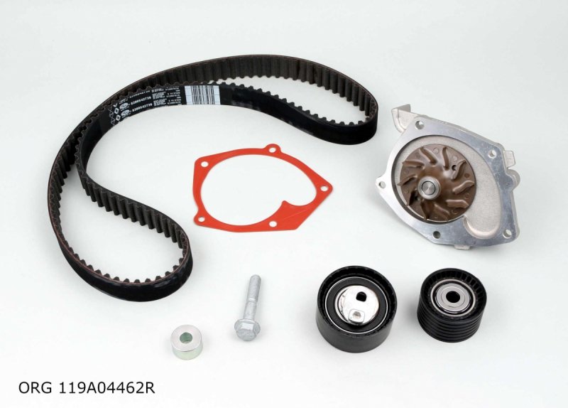 Pompe à eau d'origine + kit de courroie de distribution Renault 1.8-2.0 16V 01-, 119A04462R, 130C19656R, 7701479043, 119A04462R