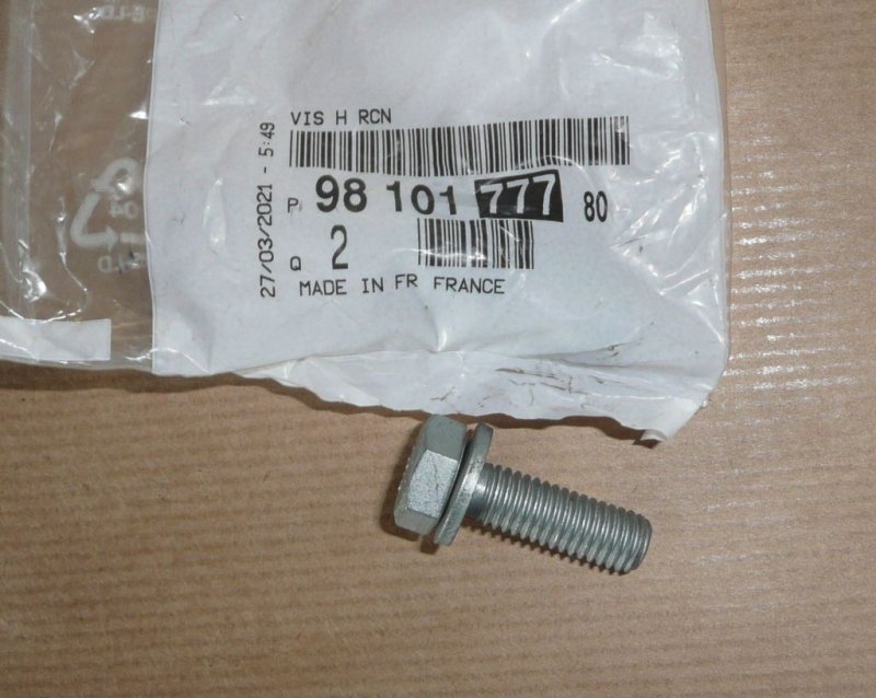  Boulon de vilebrequin Citroën Berlingo III 1.2 16V, 9810177780, 9810177780, 